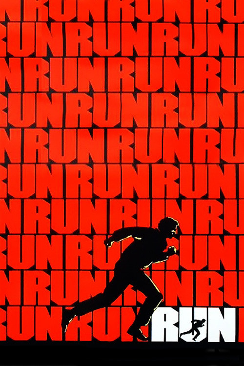 Poster for the movie Run,with Patrick Dempsey running in silhouette, surrounded by the word "Run"