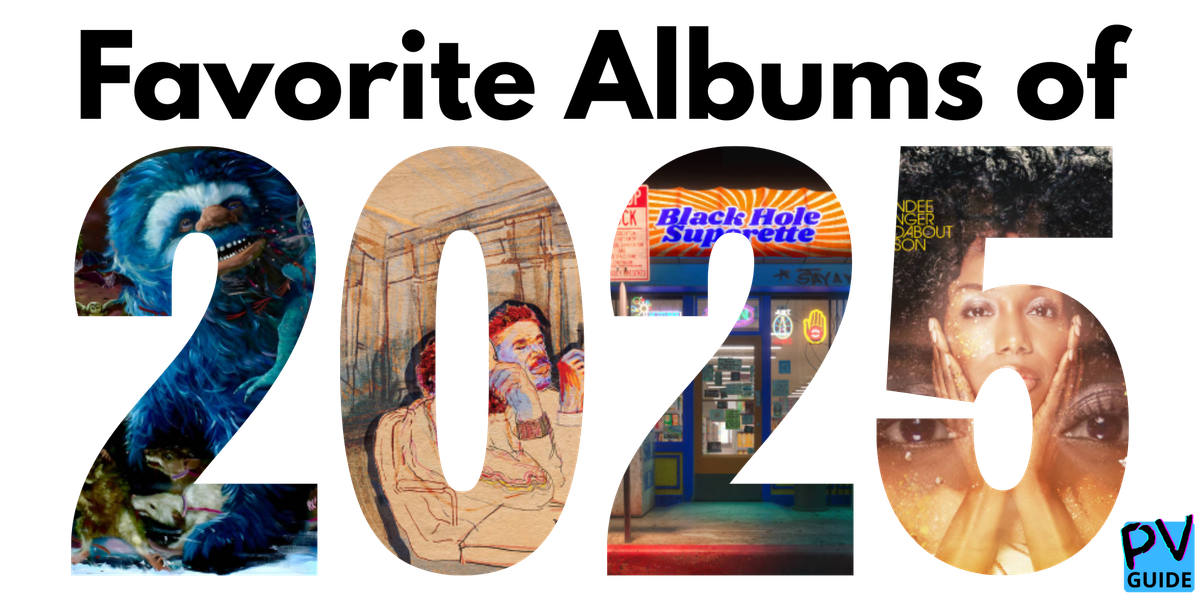 A graphic that says "Favorite Albums of 2025" with album art inside the numb