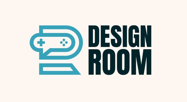 Logo for Design Room, with a game controller nested within a D and an R