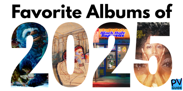 A graphic that says "Favorite Albums of 2025" with album art inside the numb